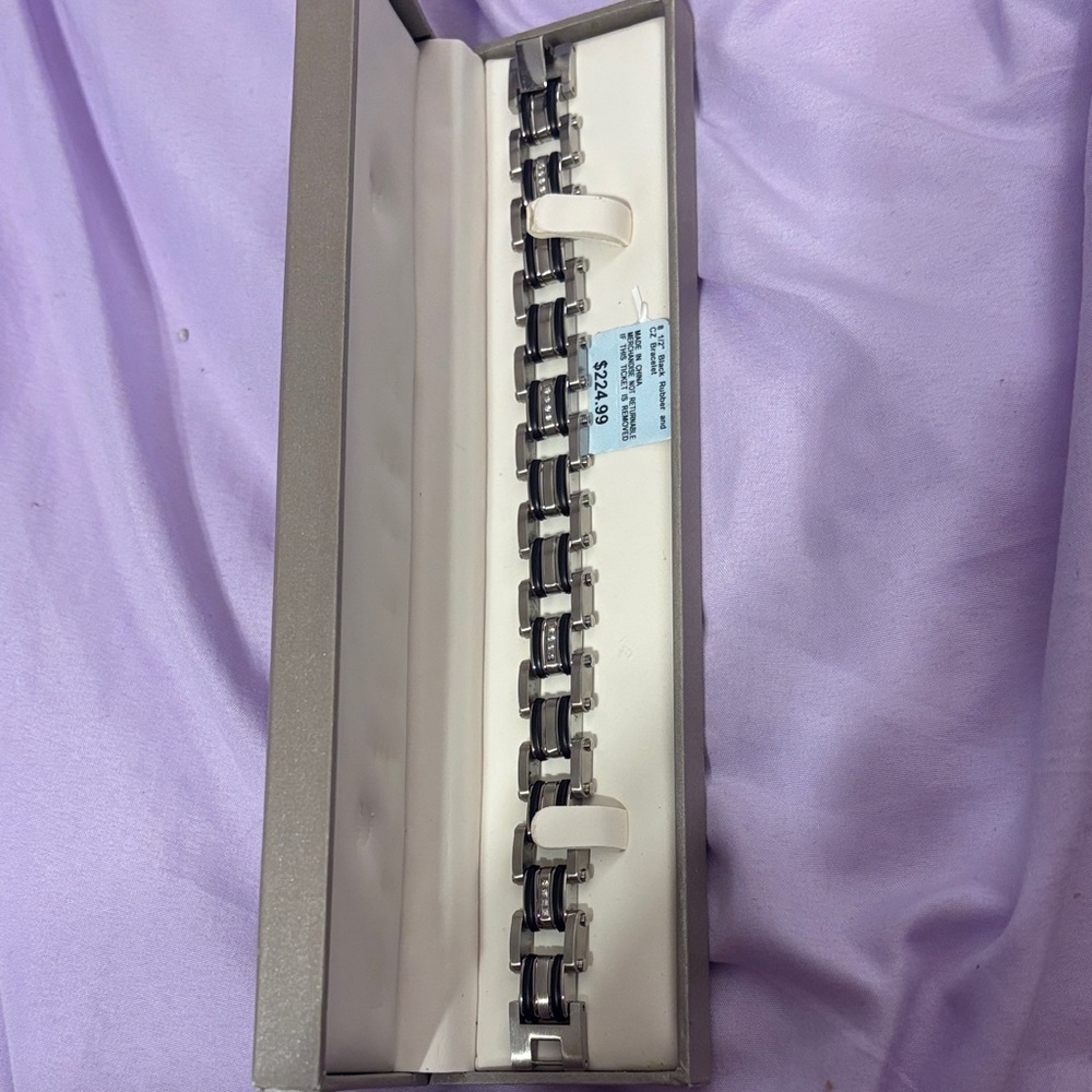 Silver and Black Bracelet